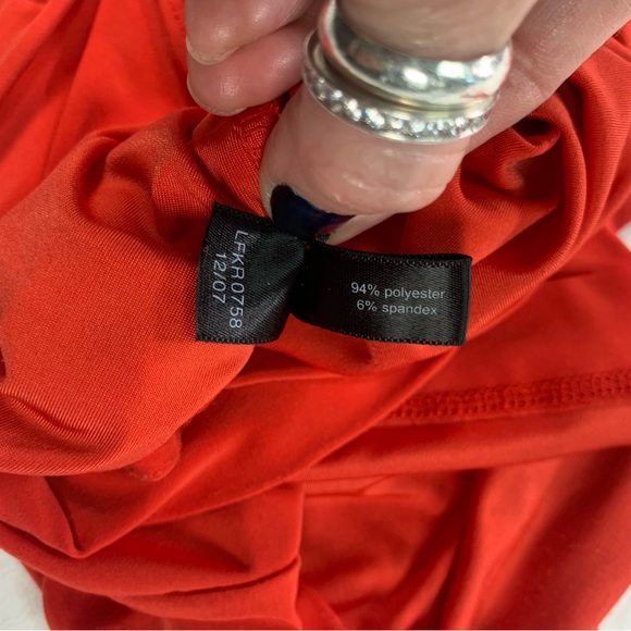 The Limited Wrap Shirt Orange Red Dressy Sleeveless Belted Shirt ~ Size S - Picture 9 of 10